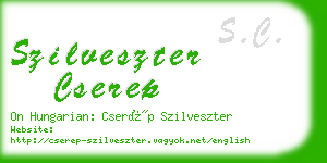 szilveszter cserep business card